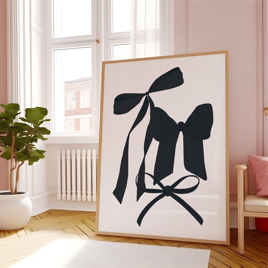 Elegant Black Bows Balletcore Coquette Aesthetic Girls Room Poster - Image 5