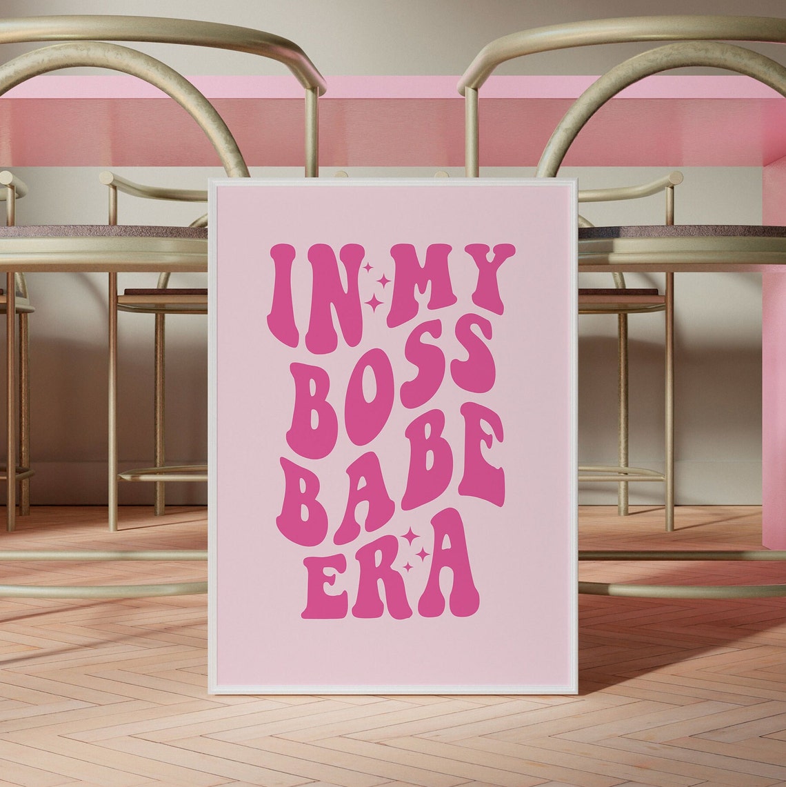 In My Boss Babe Era Retro Pink Trendy Preppy Quote Dorm Poster - Image 5