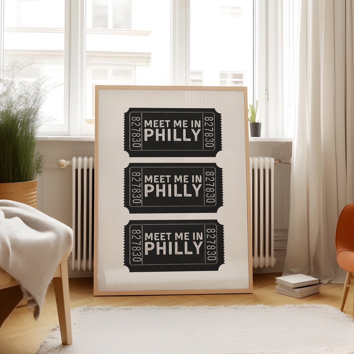 Meet Me In Philly Vintage Ticket Stubs Typography City Pride Poster - Image 5