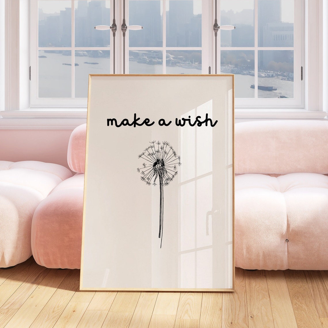Make a Wish Dandelion Seed Head Line Art Minimalist Decor Poster - Image 2