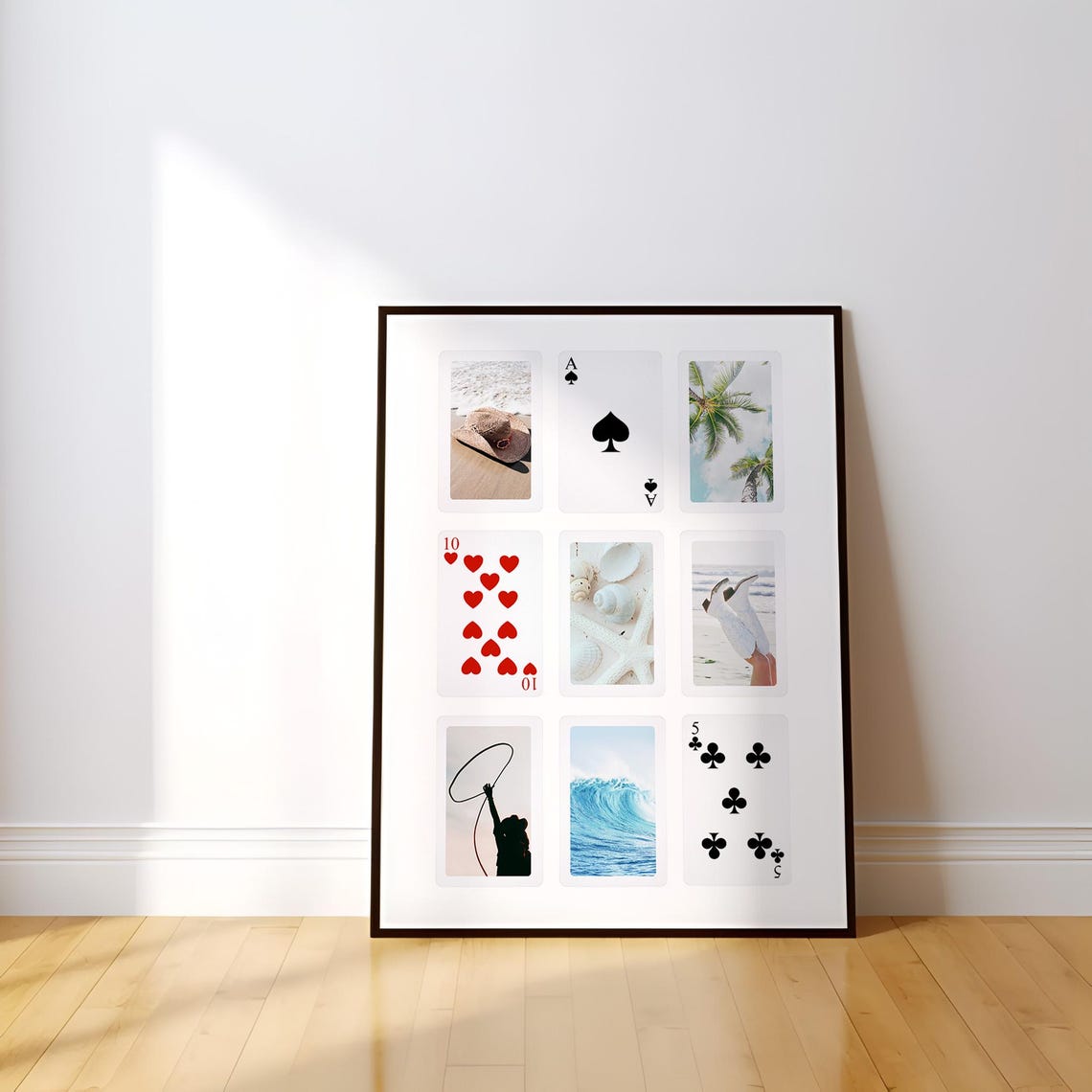 Trendy Cowgirl Coastal Wall Art Playing Card Art Cowgirl Coastal Blue Western Inspired Wall Art Trendy College Gallery Wall Art Poster - Image 2