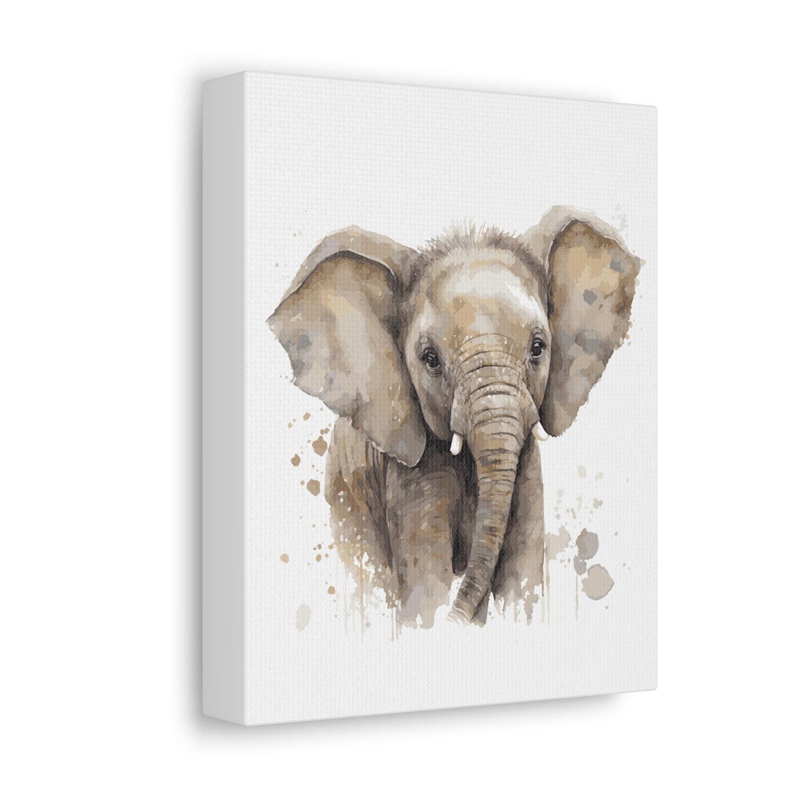Watercolor Baby Elephant Safari Nursery Animal Portrait Wall Print - Image 4