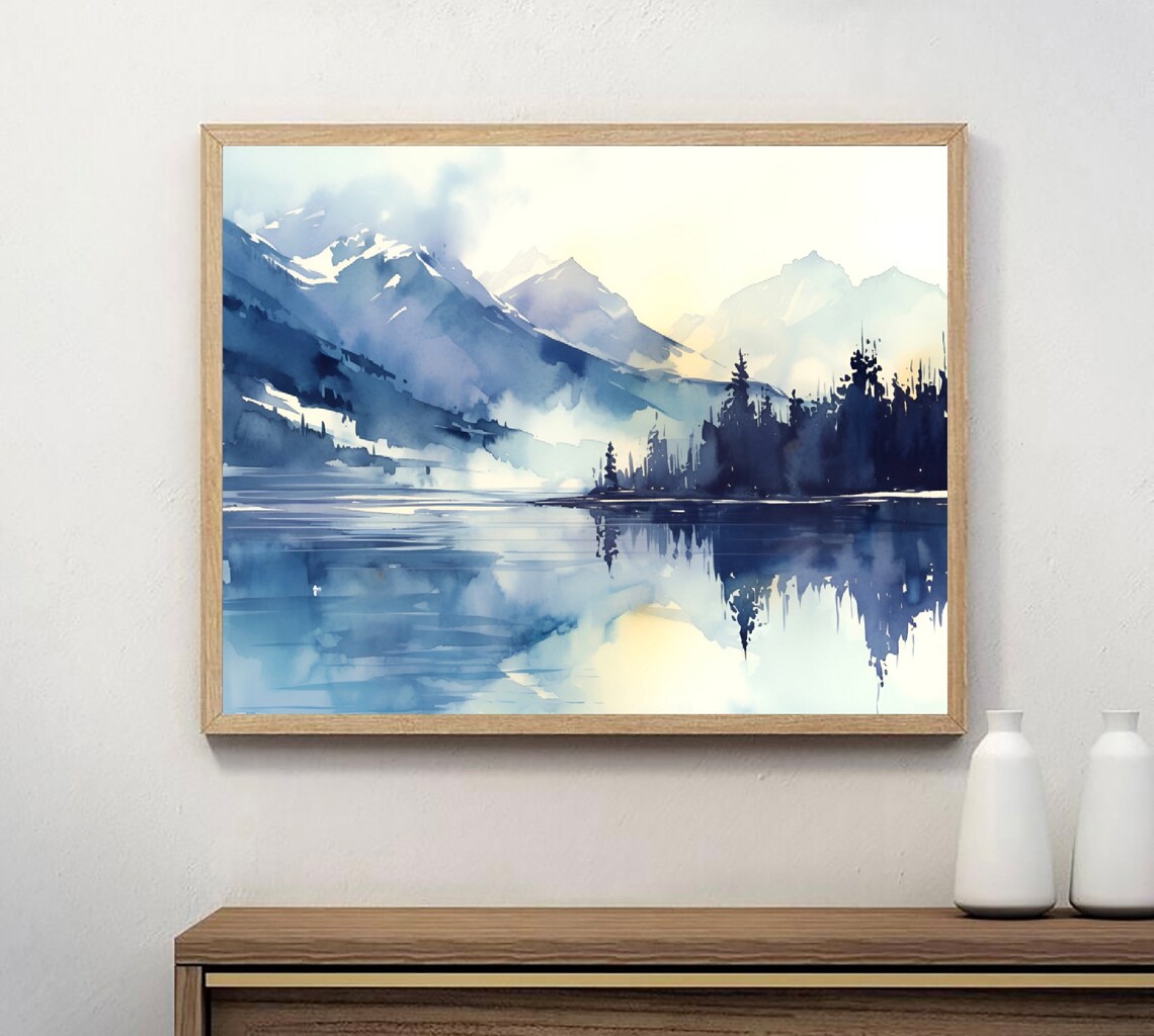 Wasatch Mountains Watercolor Art Print, Utah Landscape - Image 4