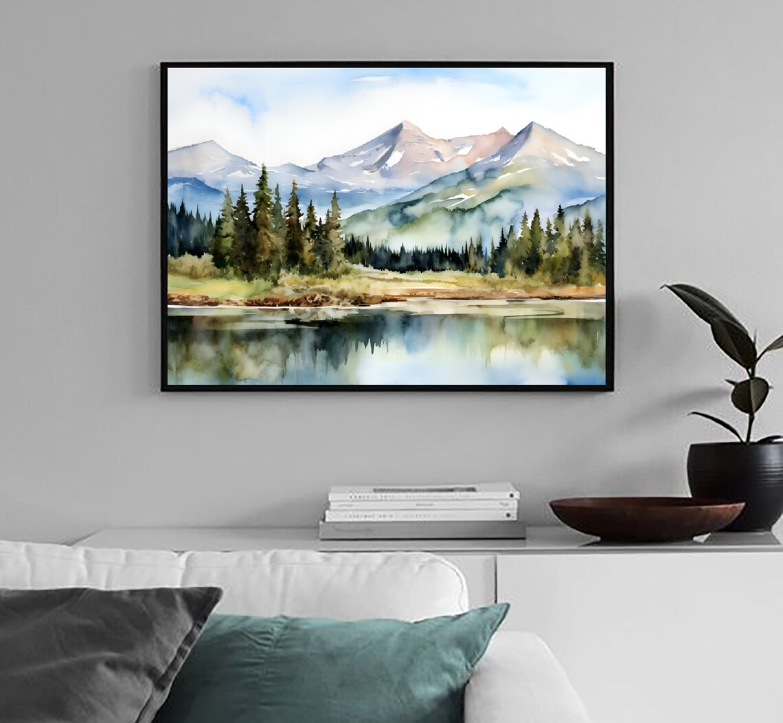 Lost River Idaho Watercolor Art Print, Mountain River - Image 2