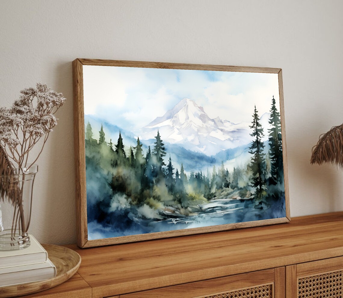 Grandfather Mountain Watercolor Art Print, North Carolina - Image 2
