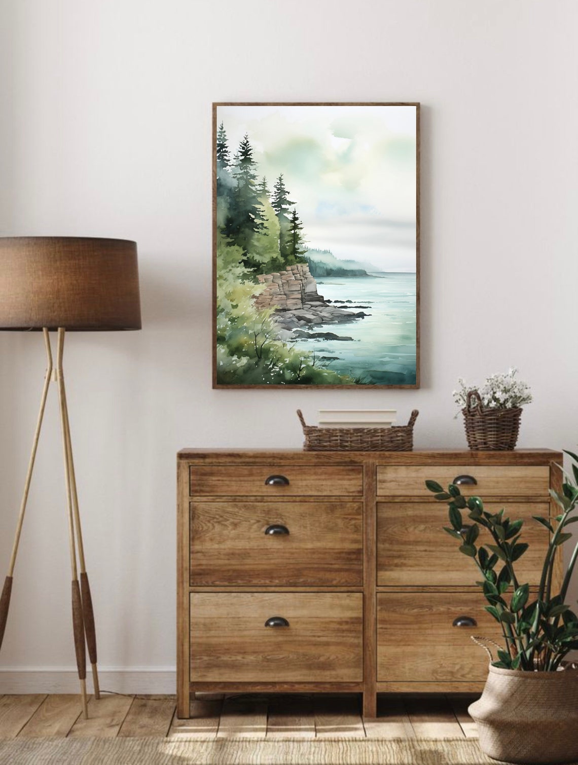 Superior Lake Watercolor Painting Wisconsin Landscape Wall Art Shoreline Poster Great Lakes Art Print Nature Travel Art - Image 4