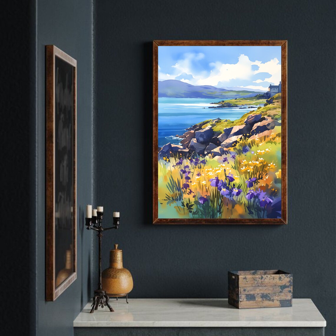 Achill Island Painting Ireland Watercolor Print Wildflowers Wall Art Irish Coastal Landscape Seascape Artwork Ireland Coastline Poster - Image 3