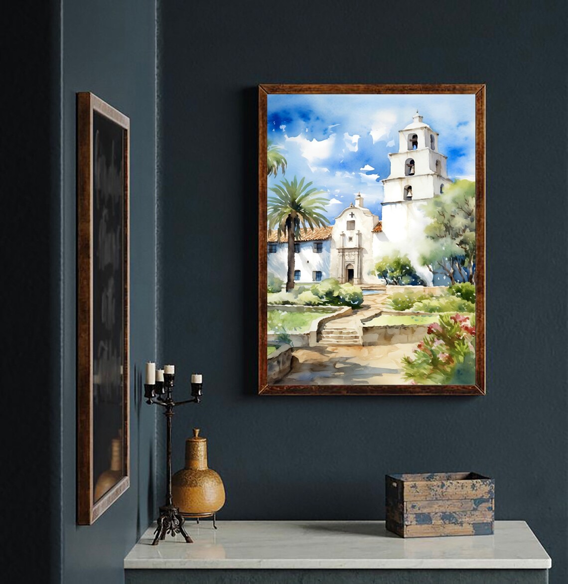 Mission Basilica Painting, San Diego De Alcala Travel Poster - Image 3