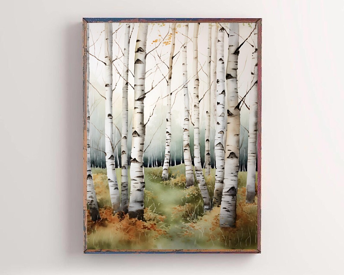 Birch Trees Watercolor Landscape Art Print, Colorado - Image 3