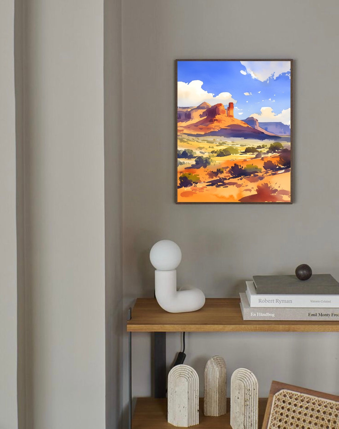 Monument Valley Utah Sunset Red Buttes Desert Watercolor Poster - Image 3