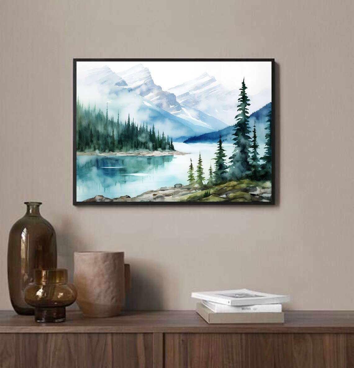 Joffre Lake Watercolor Poster, British Columbia Travel - Image 2