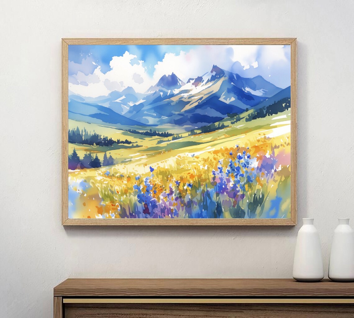 Aspen Mountain Watercolor Art Print, Colorado Landscape - Image 3
