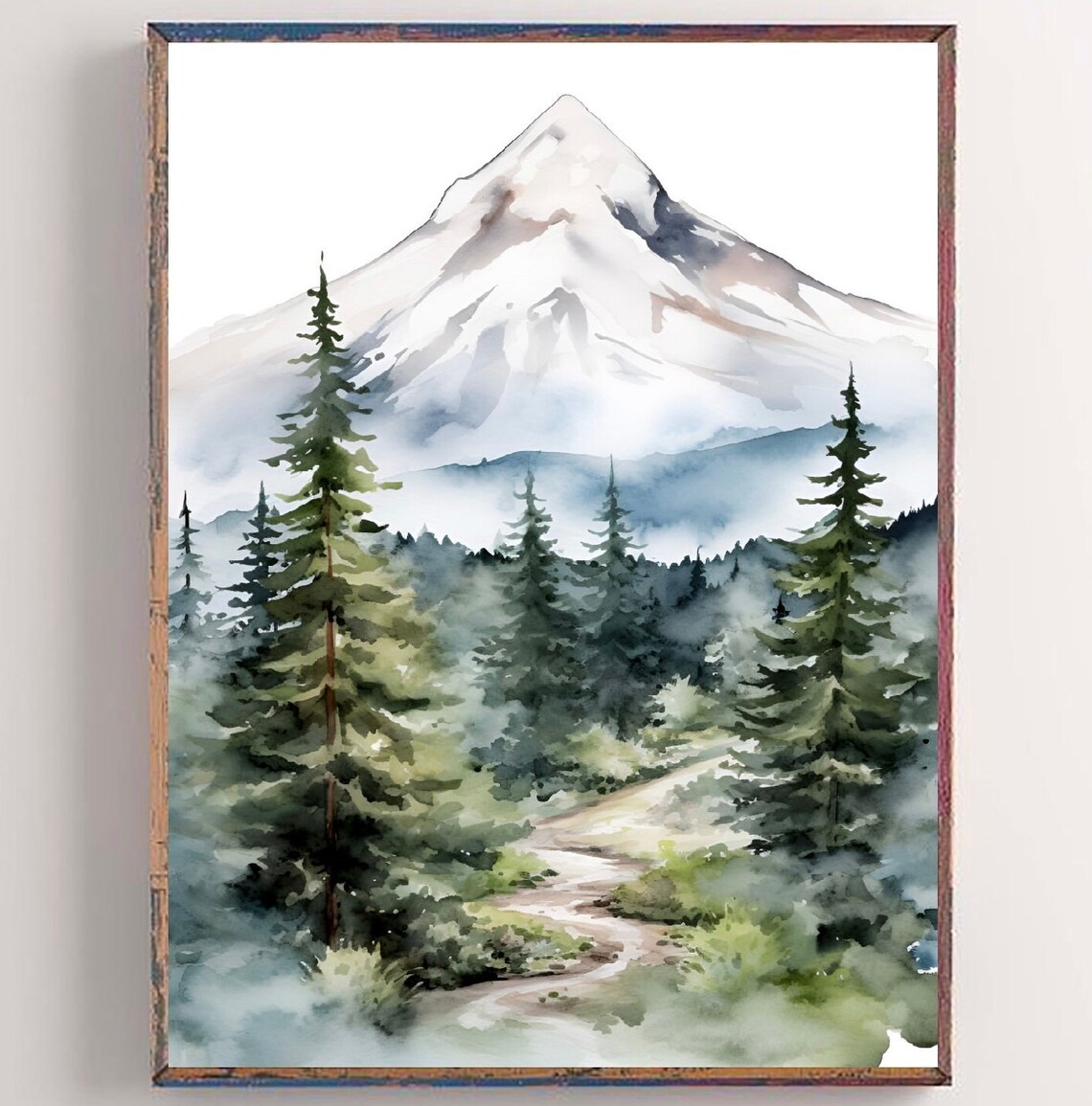 Mount Hood Mountain Forest Travel Poster