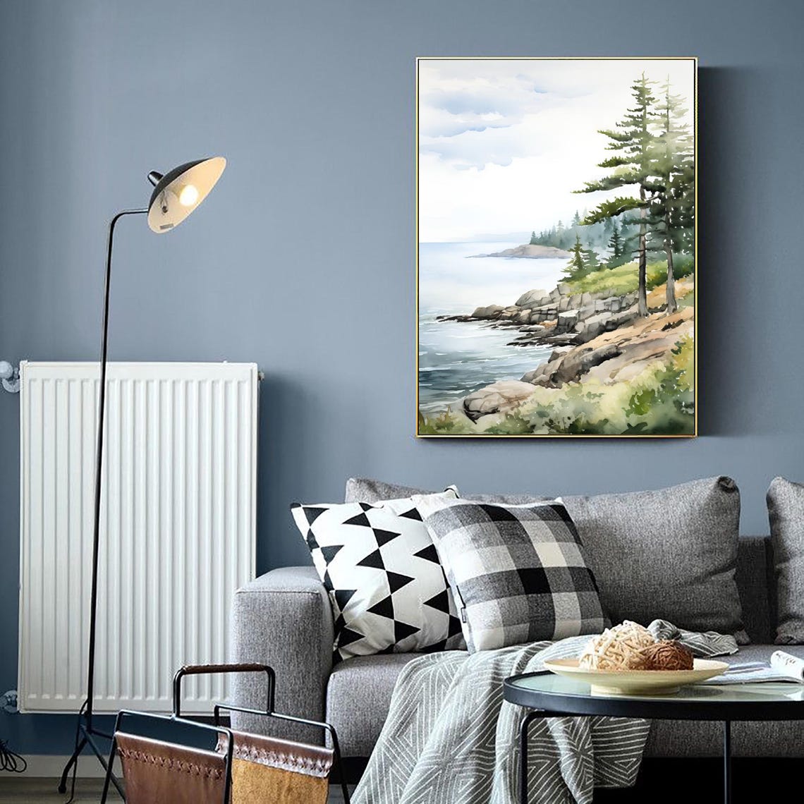 Lake Erie Watercolor Print Ohio Landscape Painting Forest Lake Poster Great Lakes Art Print Ohio State Travel Art - Image 2