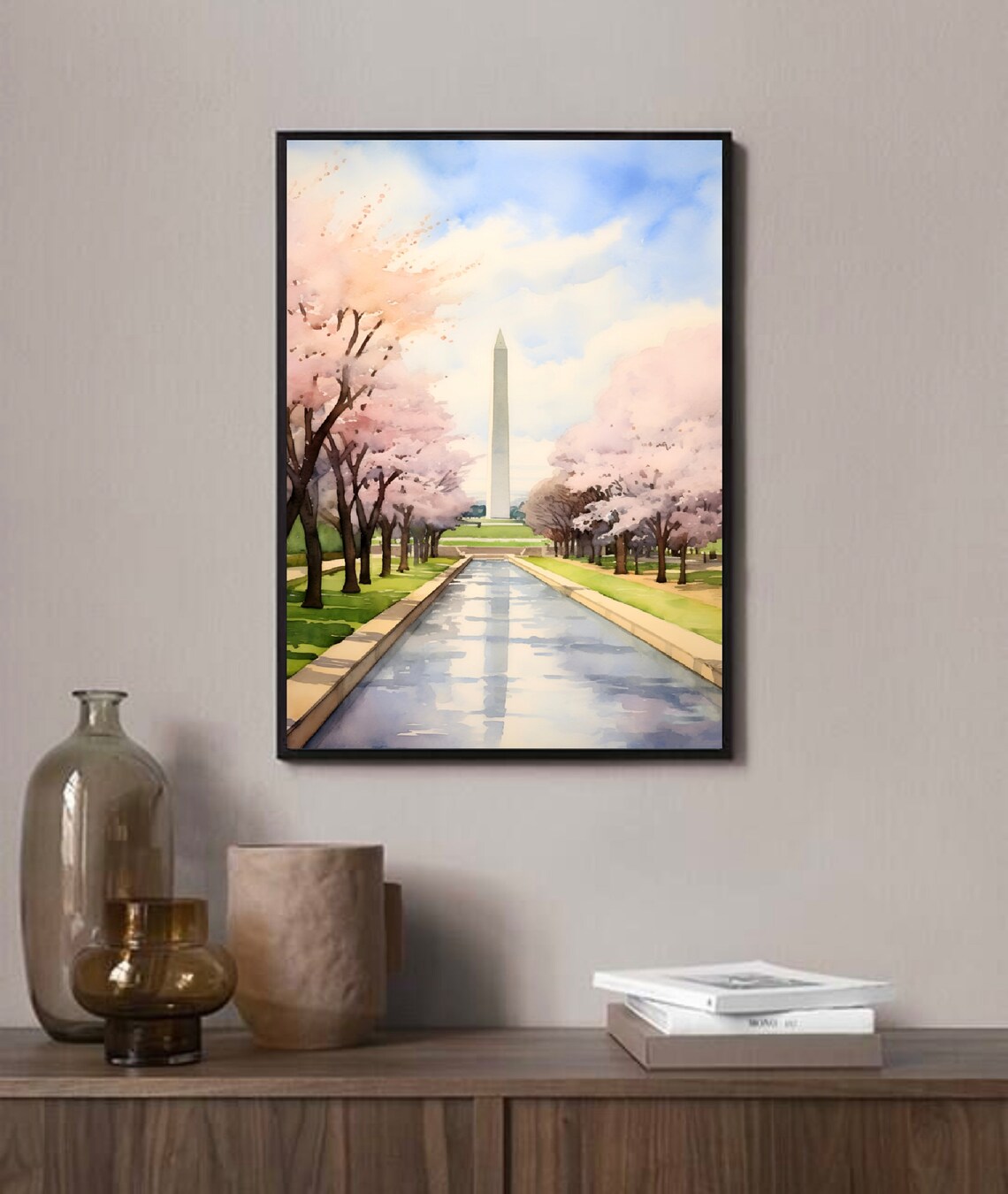 Washington Monument Watercolor Poster, Washington DC - Image 2