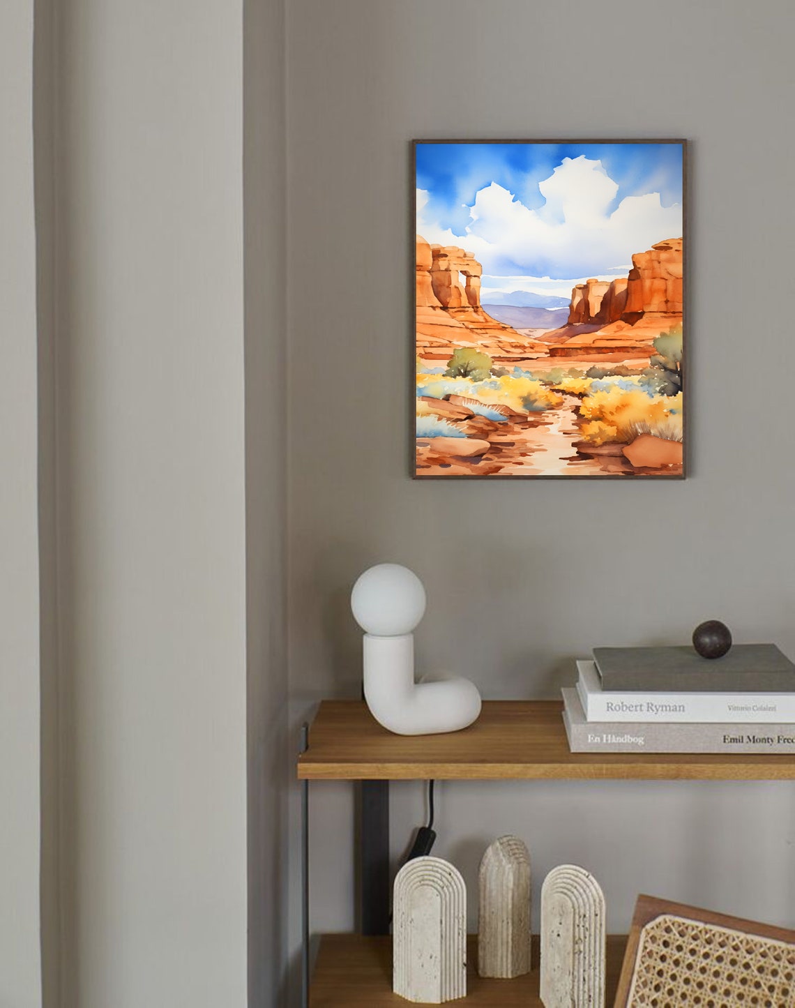 Goblin Valley Utah Red Rock Canyon Trail Path Watercolor Poster - Image 3