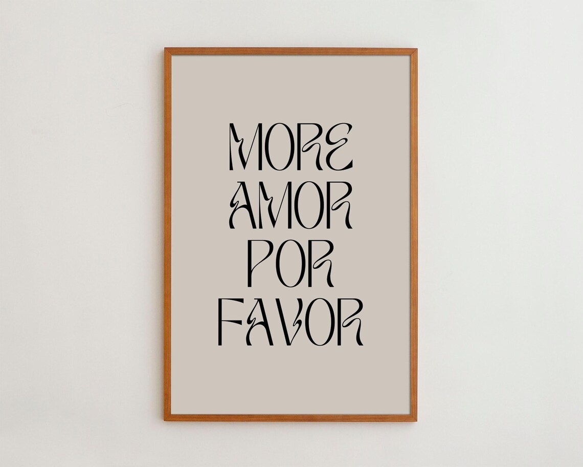 More Amor Por Favor Japandi Typography Art Print