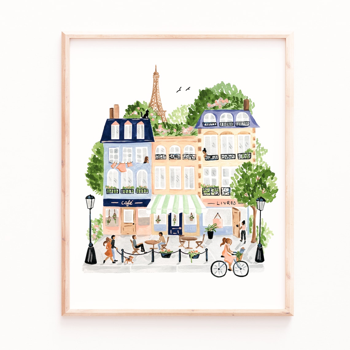 Paris Art Print, Parisian Scene Watercolor Illustration - Image 2
