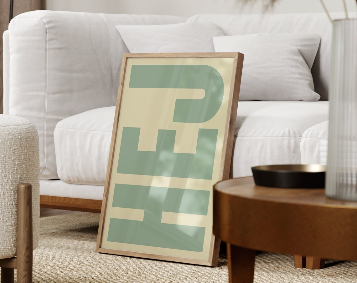 Hej Typography Scandinavian Style Retro Wall Art Print