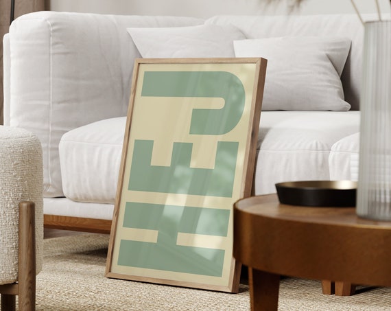 Hej Typography Scandinavian Style Retro Wall Art Print