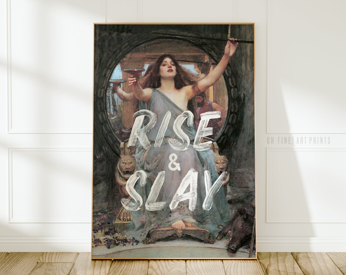 Rise And Slay Quote Print, Gamer Room Wall Decor