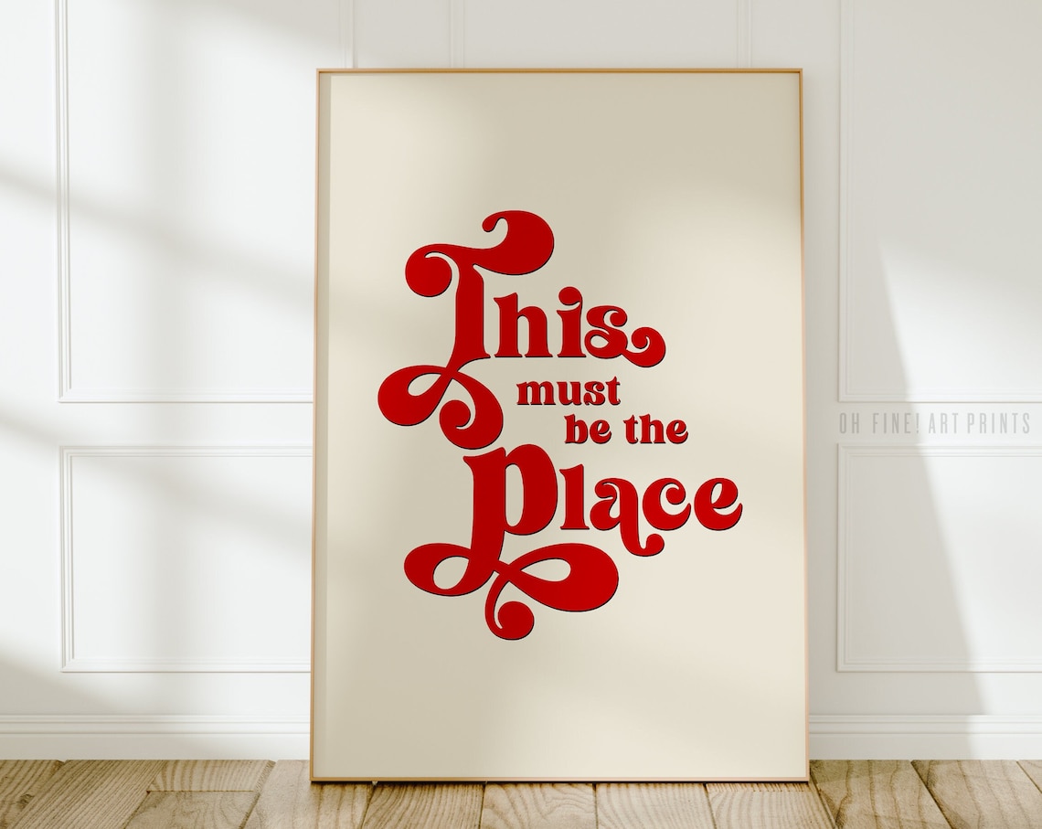 This Must Be The Place Retro Music Lyric Art Print