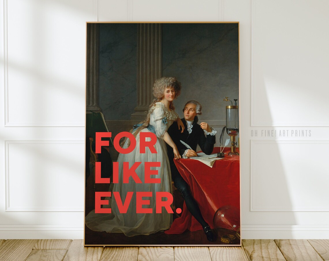 For Like Ever Love Quote Art Print, Modern Bedroom