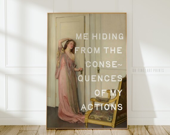 Funny Consequences Quote Eclectic Wall Art Poster Print Trendy Aesthetic Room Decor A43