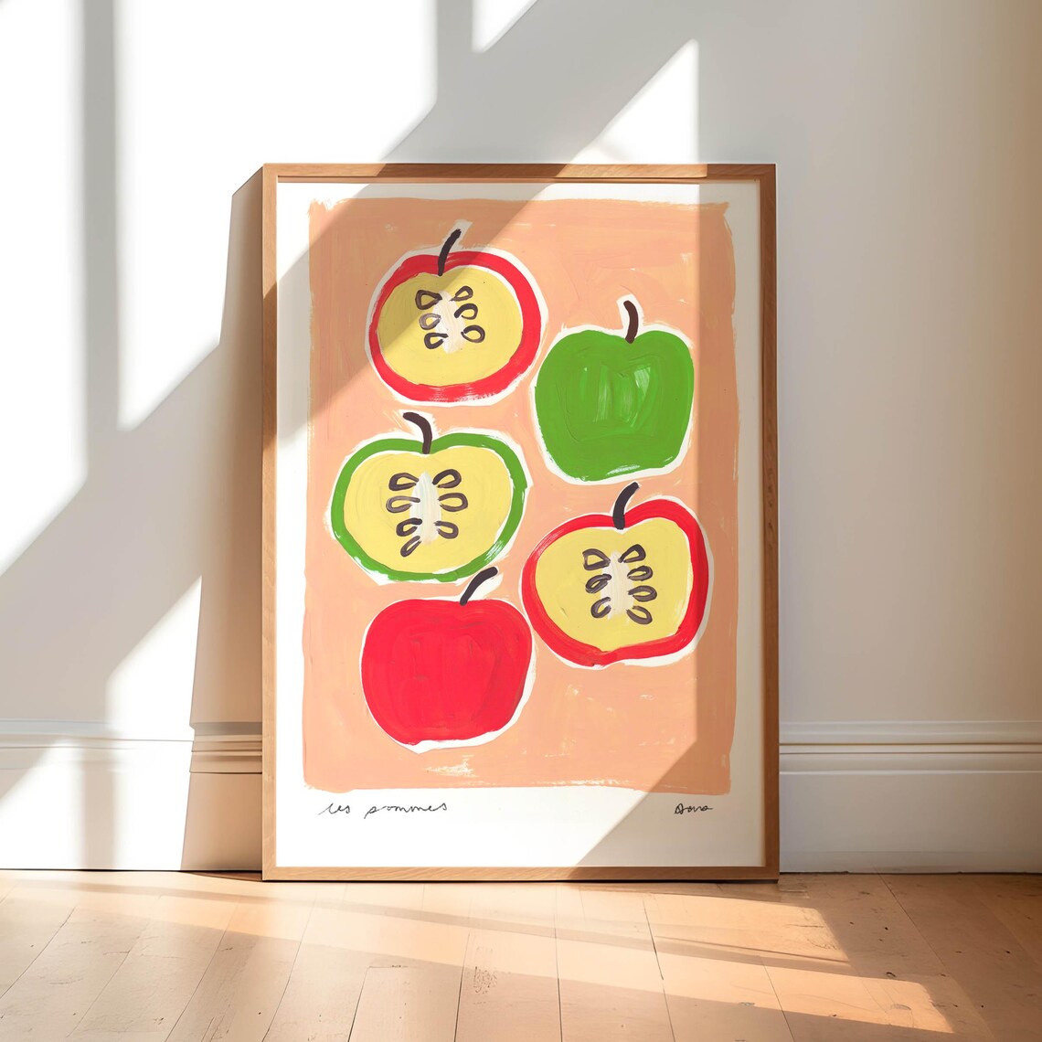 Apples Painting, Abstract Kitchen Art Print
