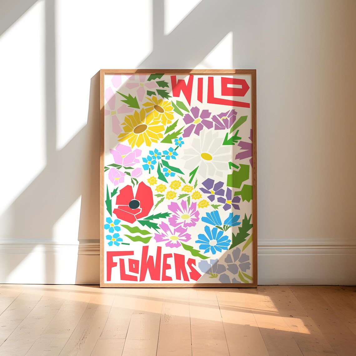 Wildflower Botanical Illustration, Modern Floral Art Print