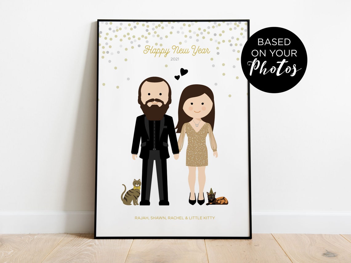 Personalized Yasmina and Aleyna Kimono Mother Daughter Portrait Poster - Image 4