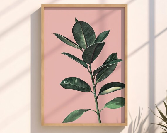 Tropical Rubber Tree Botanical Jungle Art Print