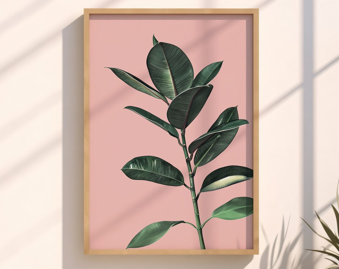 Tropical Rubber Tree Botanical Jungle Art Print