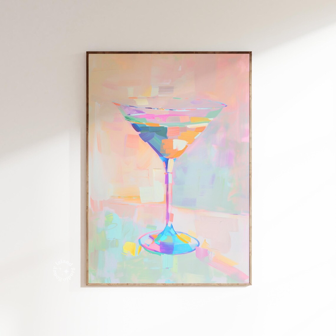 Funky Cocktail Print, Preppy Y2K Bar Cart Decor
