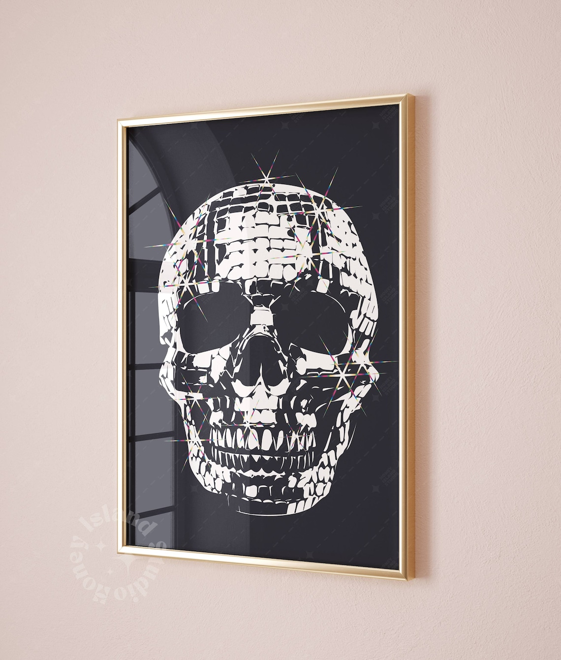 Halloween Disco Skeleton Bar Cart Art Print