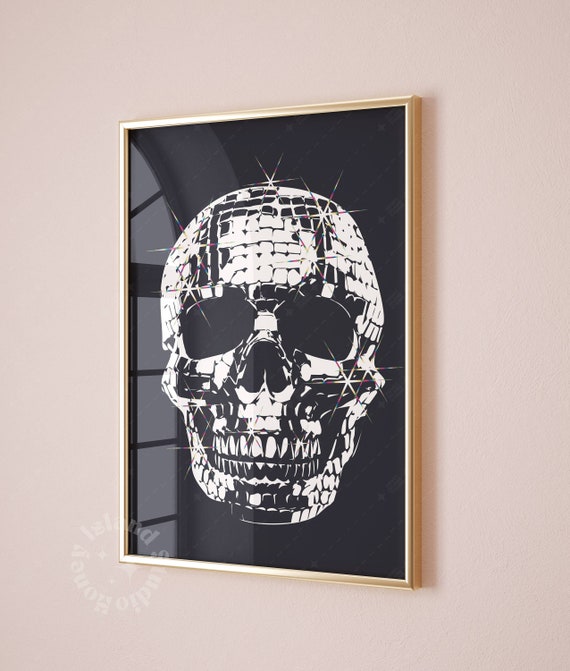 Disco Skull Halloween Poster, Party Wall Art