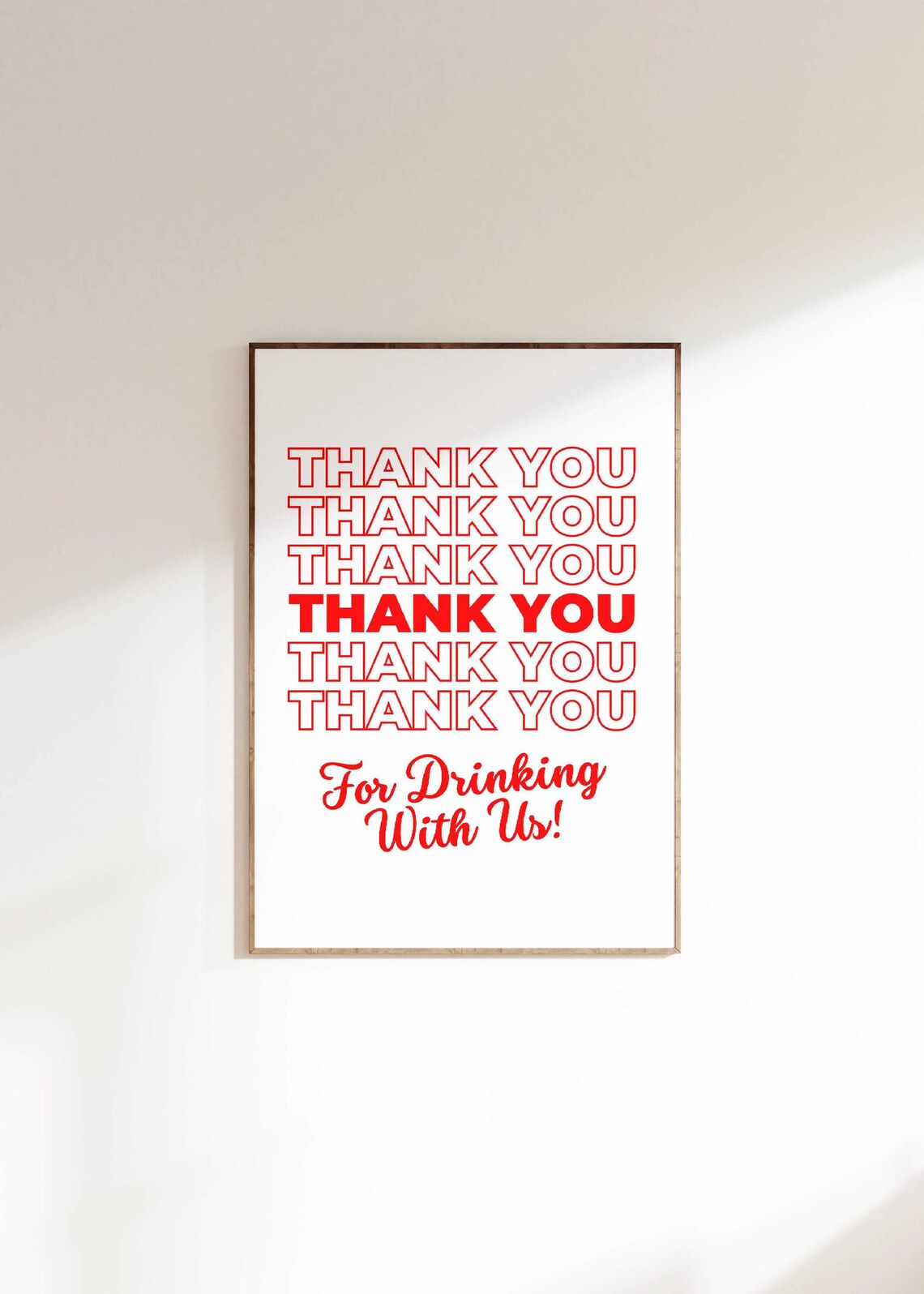 Bar Cart Funky Thank You Y2k Cocktail Quote Poster
