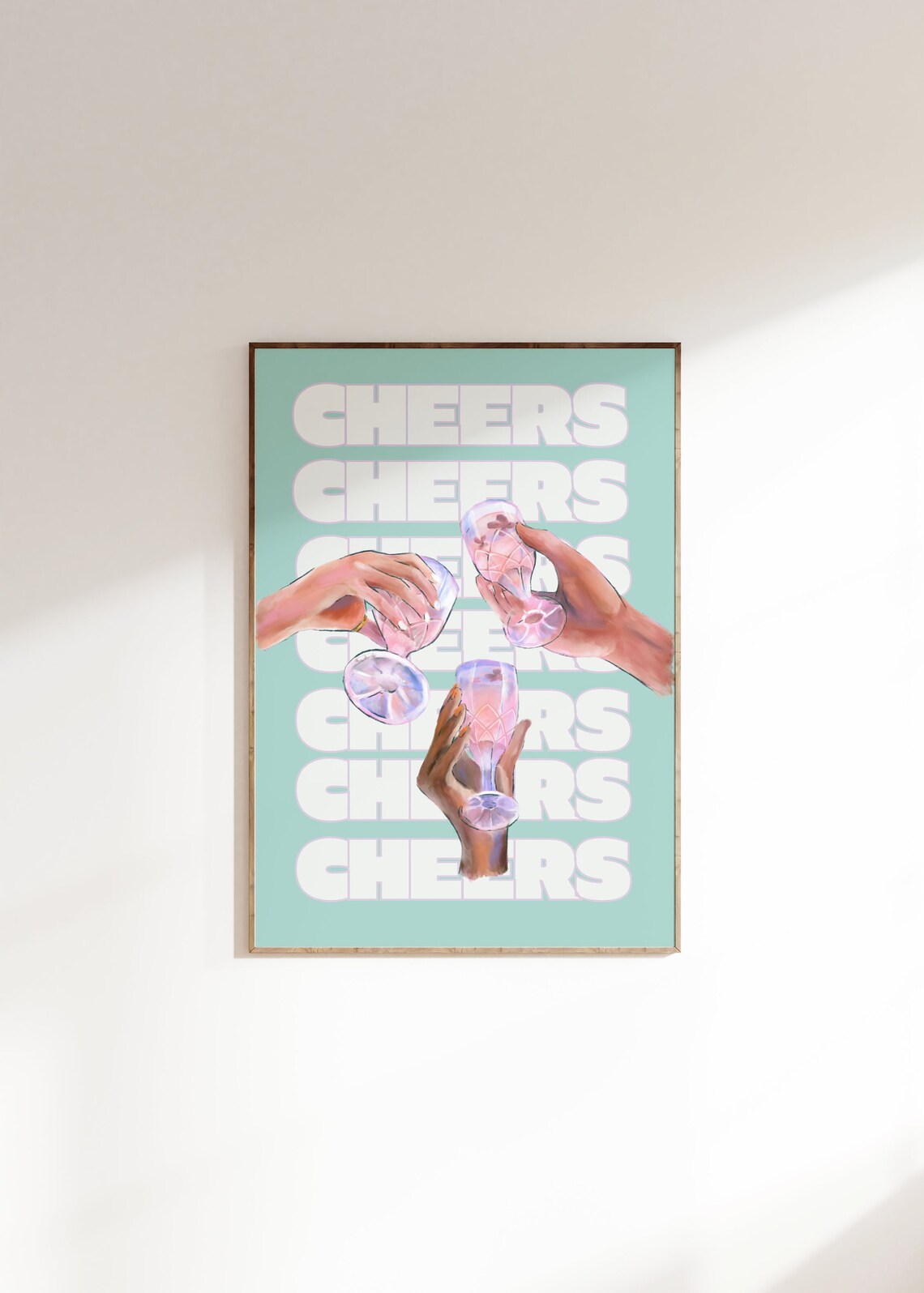 Funky Bar Cart Retro Vintage Cocktail Poster