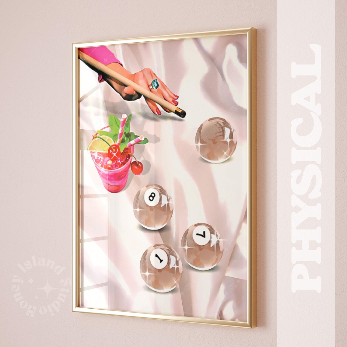 Retro Billiards Player, Vintage Pool Art Print