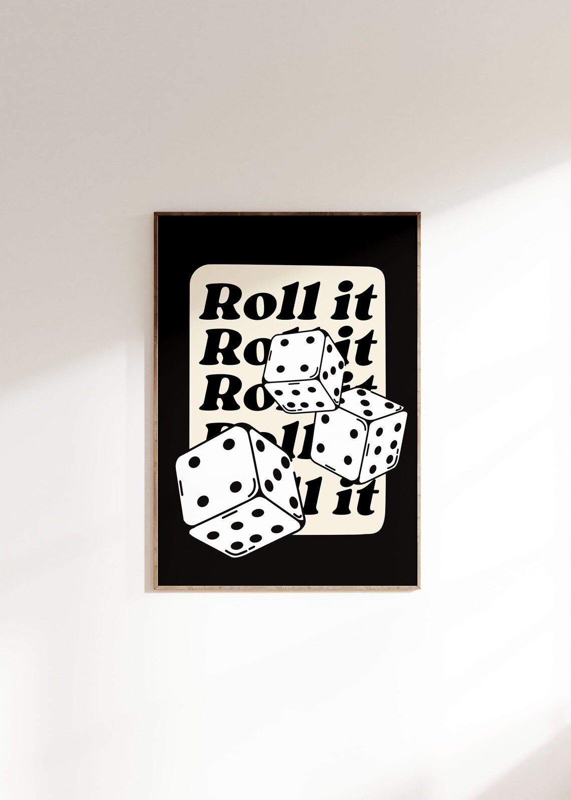 Retro Roll Dice Art Print, Y2K Preppy Decor