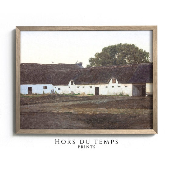 Cottage Farmhouse Landscape Oil Painting Vintage Rustic Art Hors Du Temps Prints