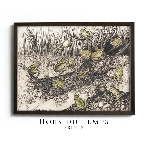 Arthur Rackham Frogs Vintage Fairytale Illustration Fun Poster