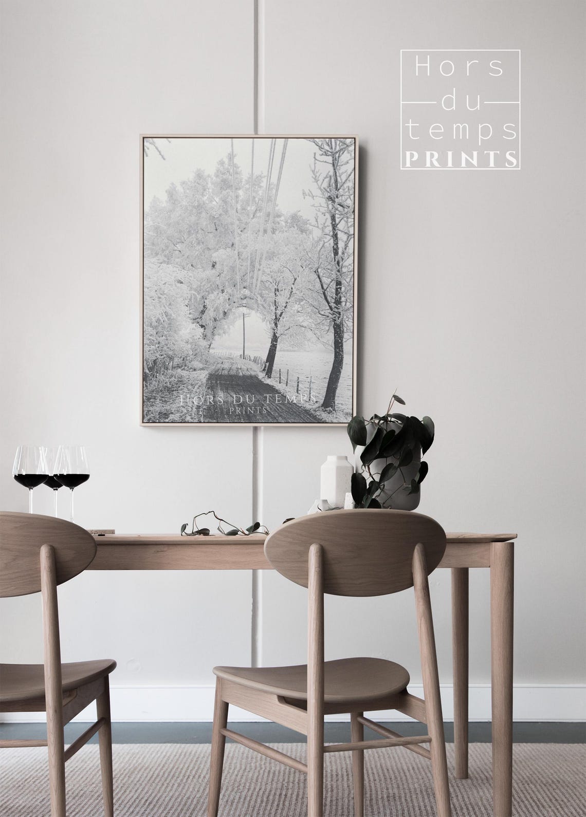 Frosted Trees Snowy Country Lane Vintage Winter Photograph Poster - Image 2