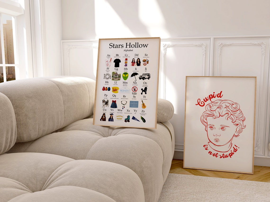 Stars Hollow Alphabet Gilmore Girls TV Show A to Z Illustration Poster - Image 2