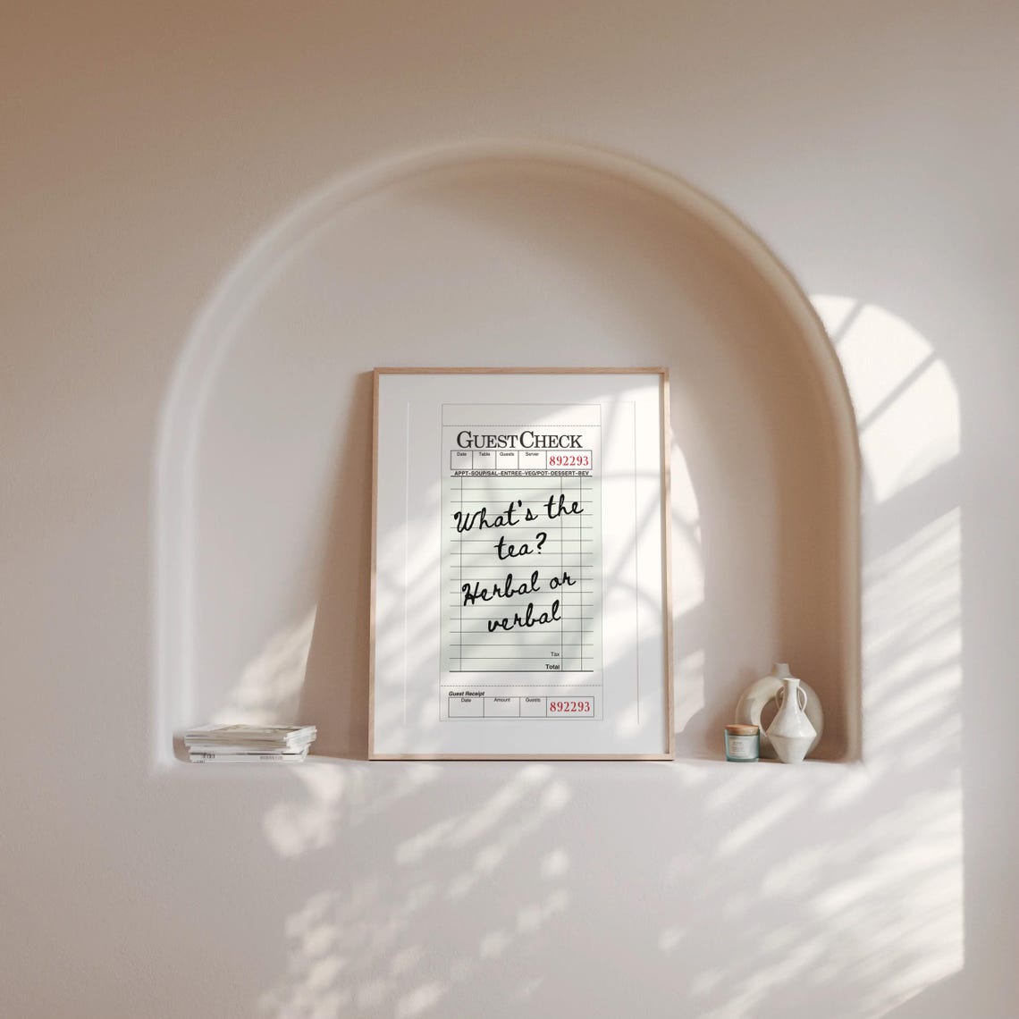 Whats the Tea Herbal or Verbal Guest Check Receipt Funny Quote Poster - Image 2