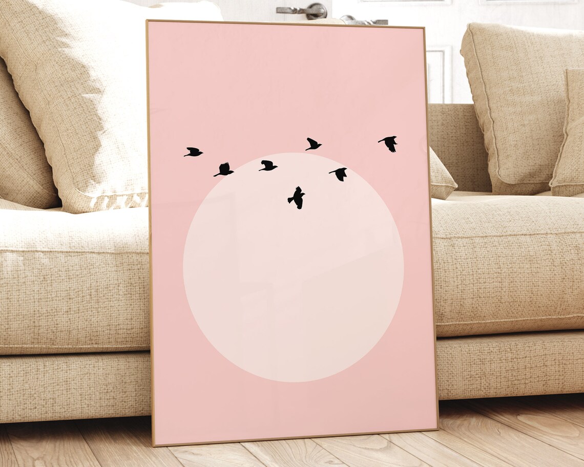 Abstract Bird Silhouette Print, Modern Bird Art