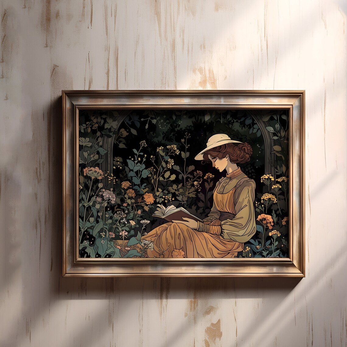 Magic Fairy Garden Reading, Whimsical Library Art