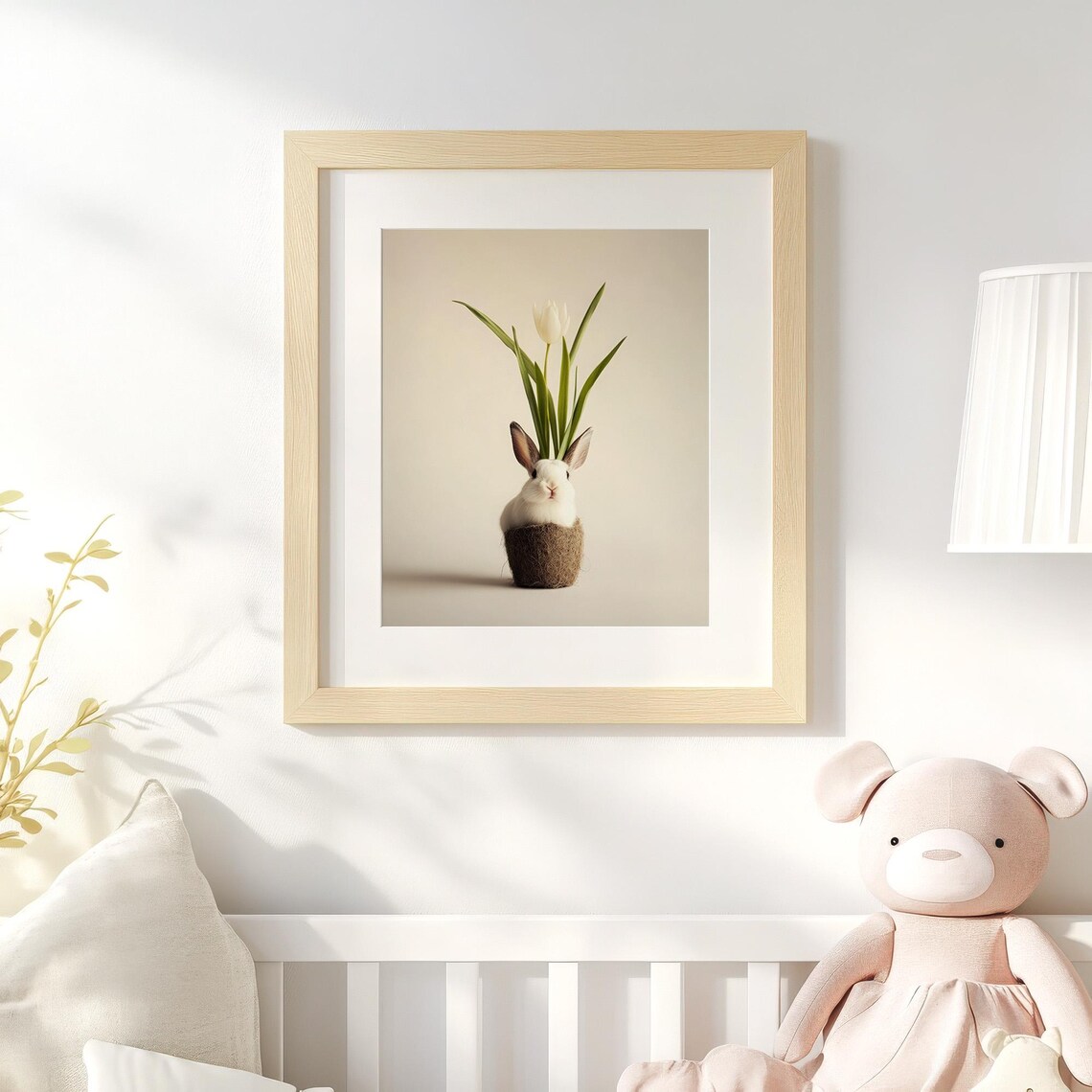Cute Easter Bunny Botanical Print, Spring Rabbit Poster - Image 4