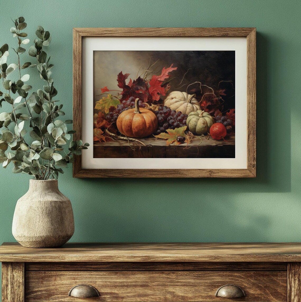 Autumn Still Life Art Print, Rustic Fall Harvest Decor - Image 4
