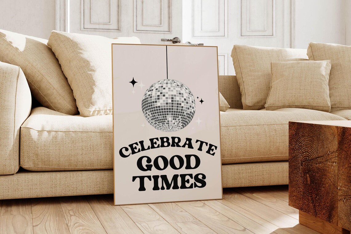 Celebrate Good Times Disco Ball New Year Eve Retro Party Poster - Image 6